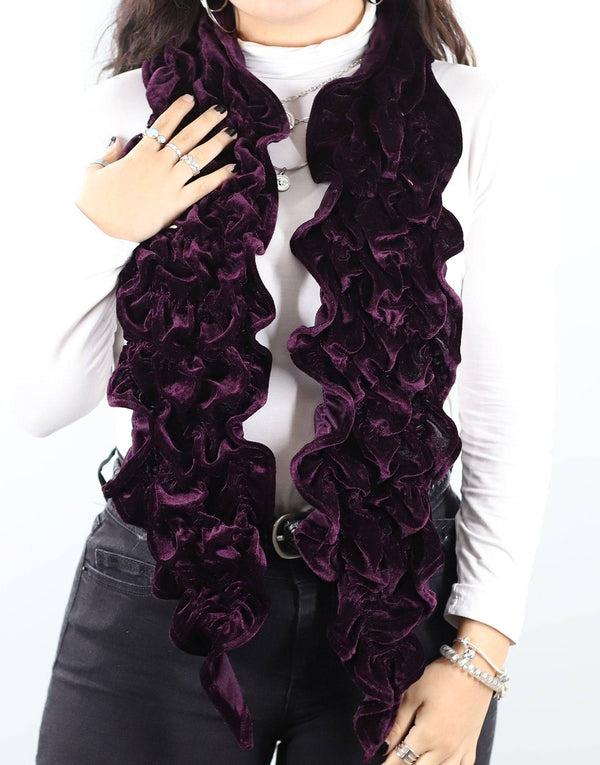 la fiorentina Velvet Woven Scarf-Purple
