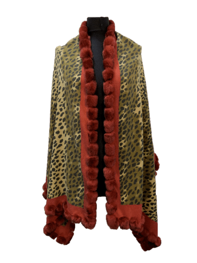 La Fiorentina Woven Wrap With Rex Rabbit Trim