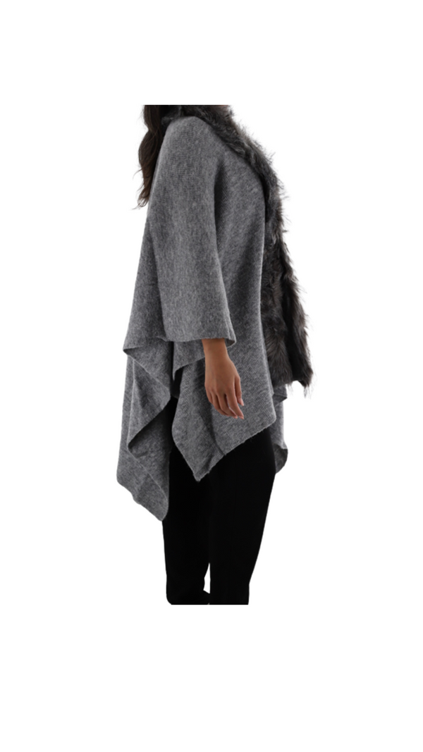 La Fiorentina Wrap With Faux Fur Trim