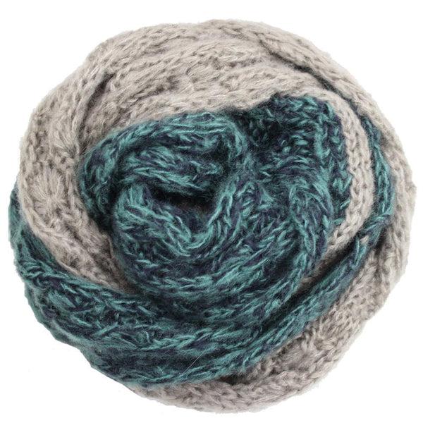 La Fiorentina Lightweight Infinity Knit Muffler-Camel/Green