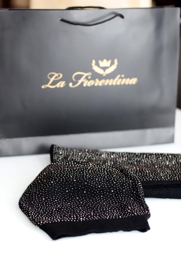 La Fiorentina Matching Embellished Scarf And Hat Set