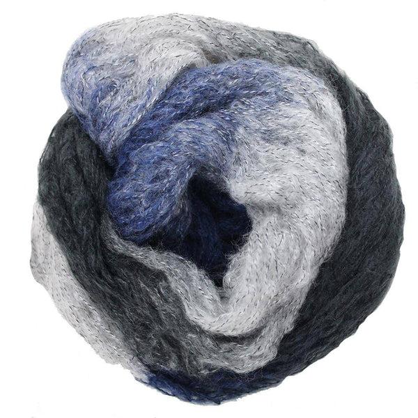 la fiorentina Mohair-like Space Dyed Infinity Muffler-Black/Navy/Grey Combo