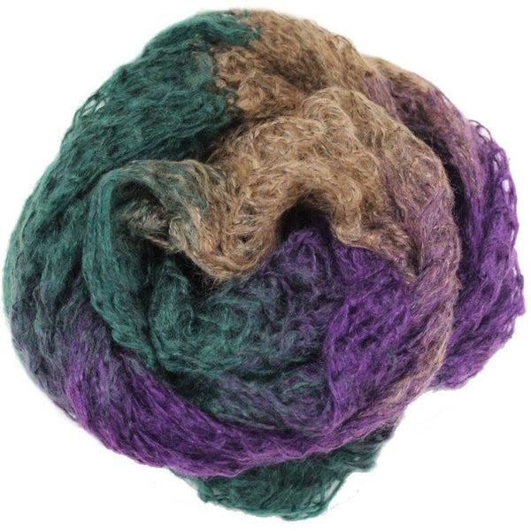 La Fiorentina Mohair-like Space Dyed Infinity Muffler-Brown/Plum Combo