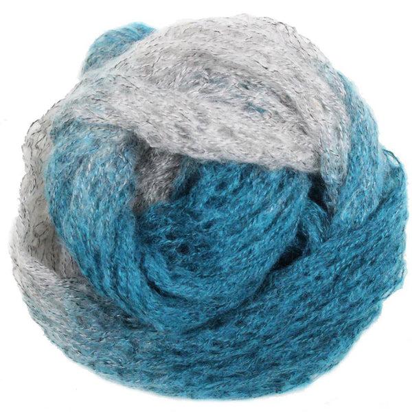 la fiorentina Mohair-like Space Dyed Infinity Muffler-Teal Combo