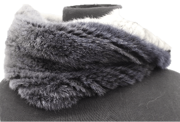 La Fiorentina Ombre Mink Infinity Scarf - Black/Grey Ombre