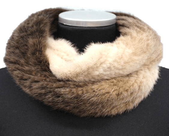 La Fiorentina Ombre Mink Infinity Scarf - Coffee Ombre