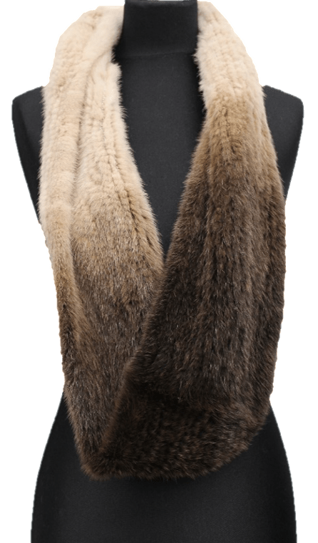 La Fiorentina Ombre Mink Infinity Scarf - Coffee Ombre