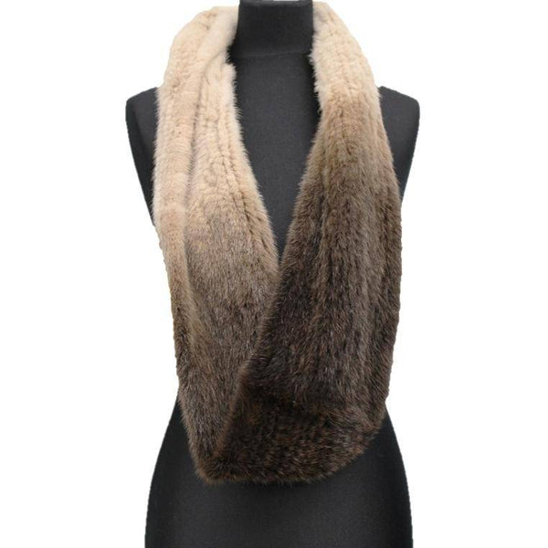 la fiorentina Ombre Mink Infinity Scarf - Coffee Ombre