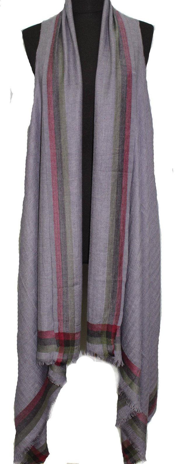 La Fiorentina Oversized Vest/Oblong Scarf - Denim Blue