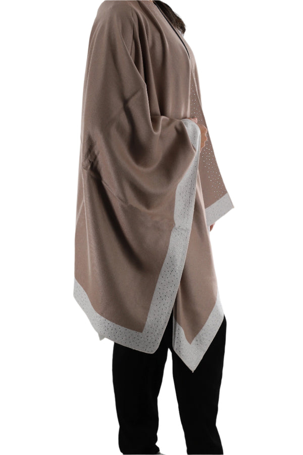 La Fiorentina Ruana With Scattered Embellished Border