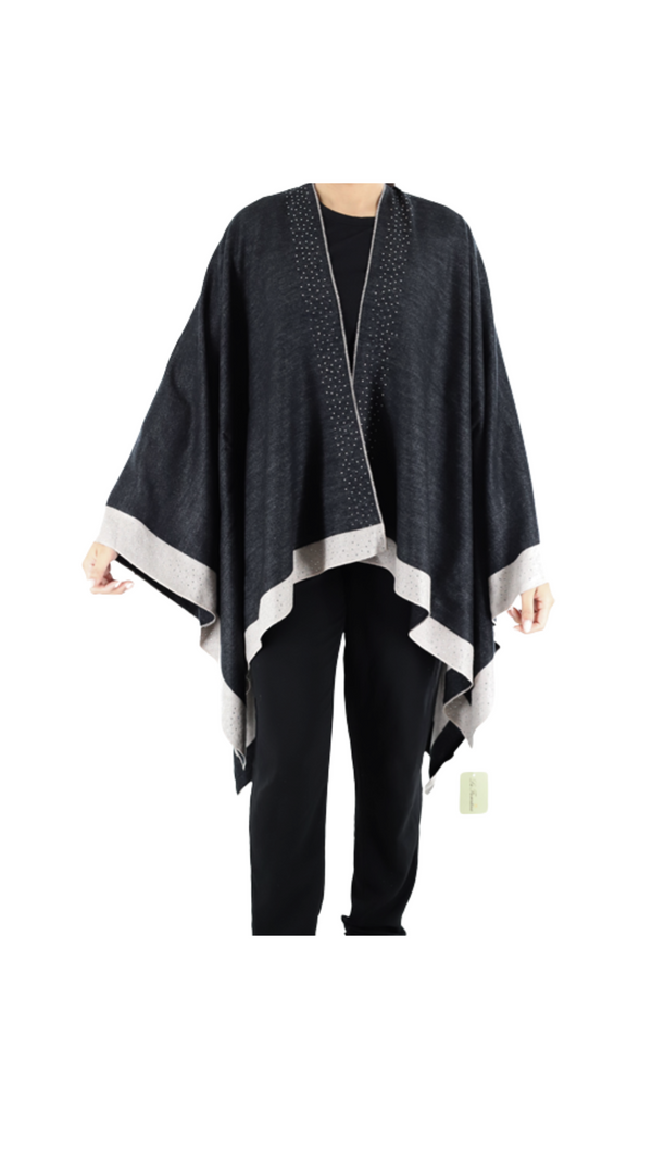 la fiorentina Ruana with scattered embellished border