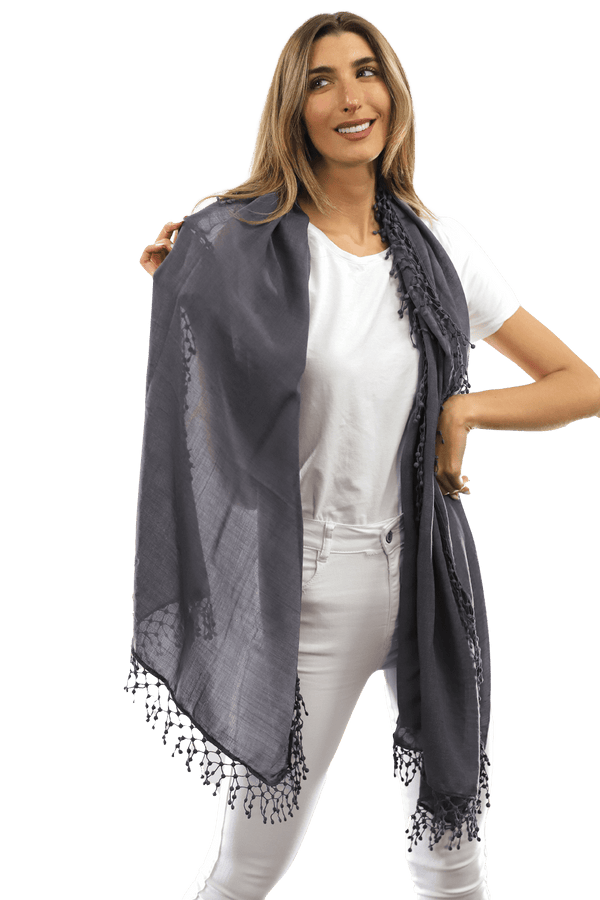 la fiorentina Tie Dye Light Print Scarf- Deep Plum Heather Grey