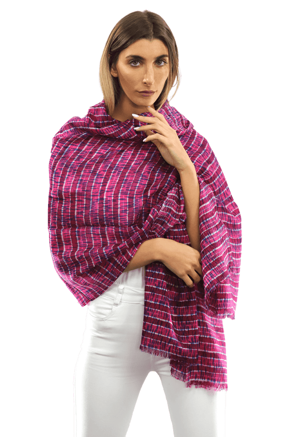 La Fiorentina Tie Dye Light Print Scarf- Mauve Pink Lilac