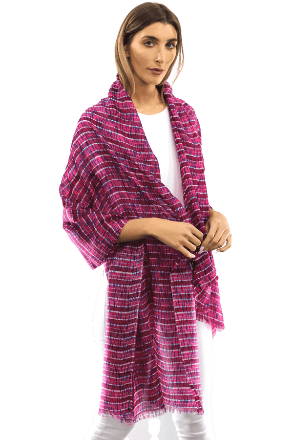 La Fiorentina Tie Dye Light Print Scarf- Mauve Pink Lilac
