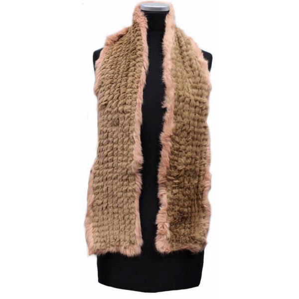 La Fiorentina Two Tone Faux Fur/Real Fur Muffler - Camel