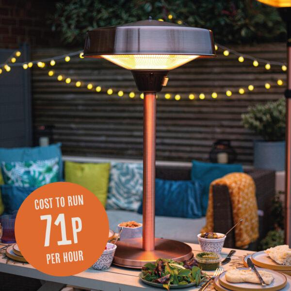 La Hacienda Copper Tabletop Halogen Electric Heater