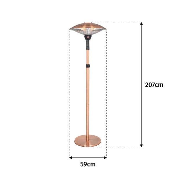 La Hacienda Adjustable Standing Heater Copper