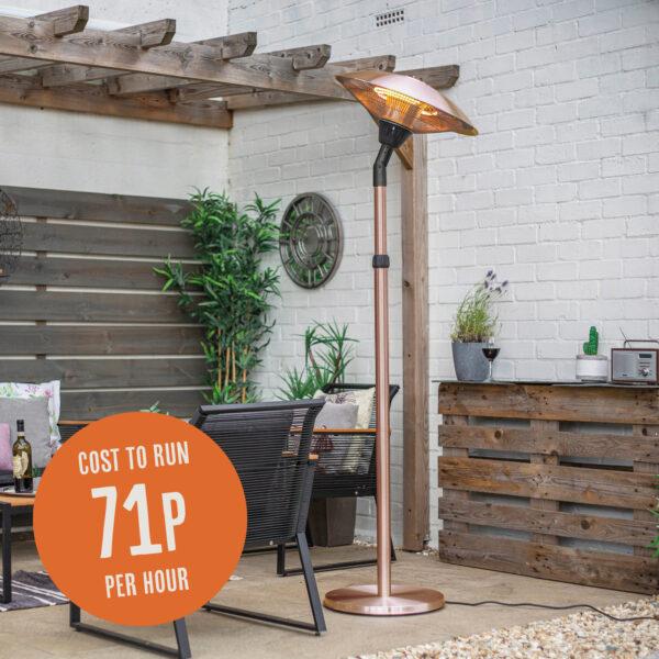 La Hacienda Adjustable Standing Heater Copper