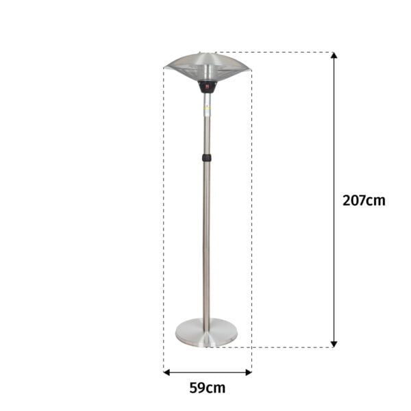 La Hacienda Adjustable Standing Heater Silver