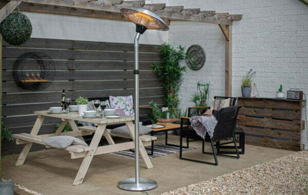 La Hacienda Adjustable Standing Heater Silver