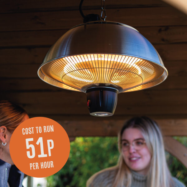La Hacienda Hanging Mushroom Heater Silver