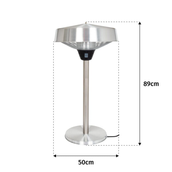 La Hacienda Tabletop Halogen Silver Electric Heater