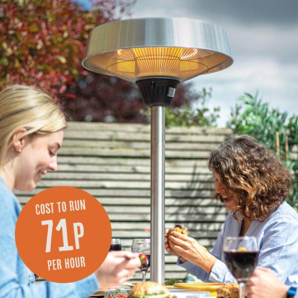 La Hacienda Tabletop Halogen Silver Electric Heater