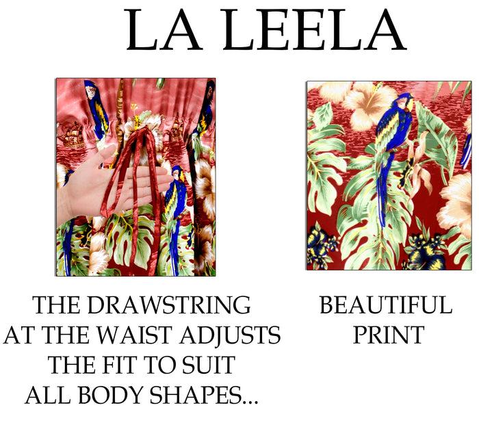 La Leela Beachwear Bikini Beach Cover Up Swimwear Swimsuit Caftan Women Red Blouse Red