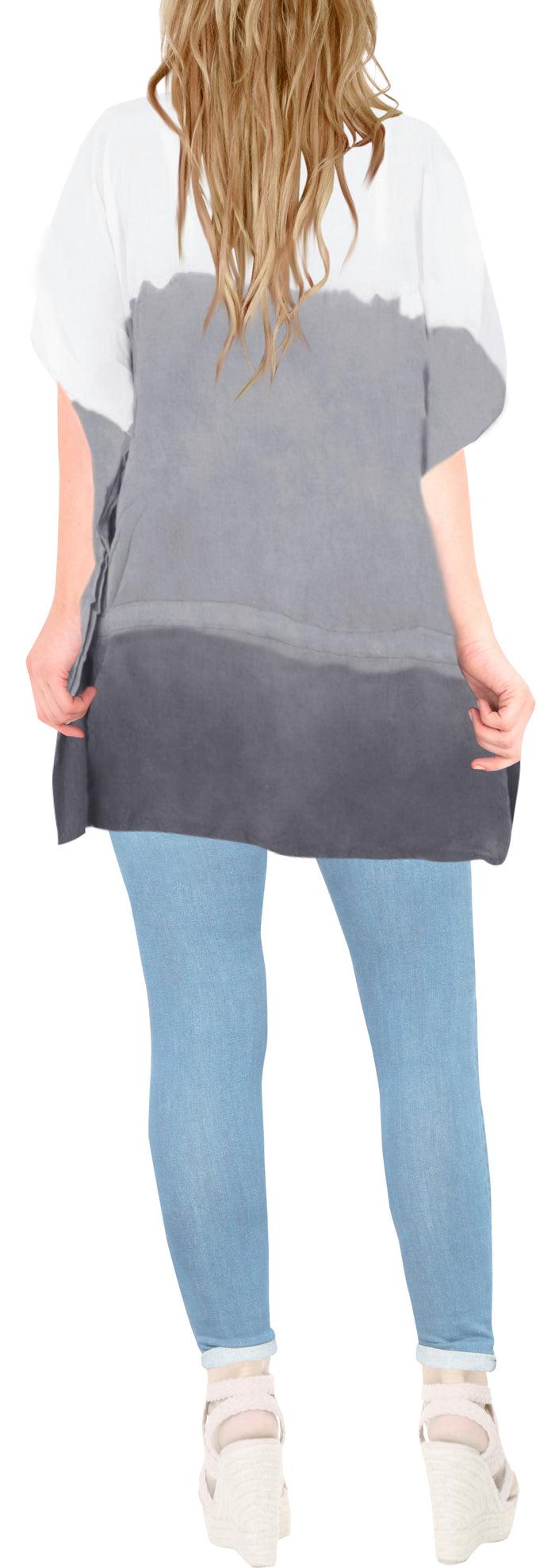 La Leela Beachwear Loose Fit Plus Size Loose Casual Blouse Women's Top Green 14 - 18