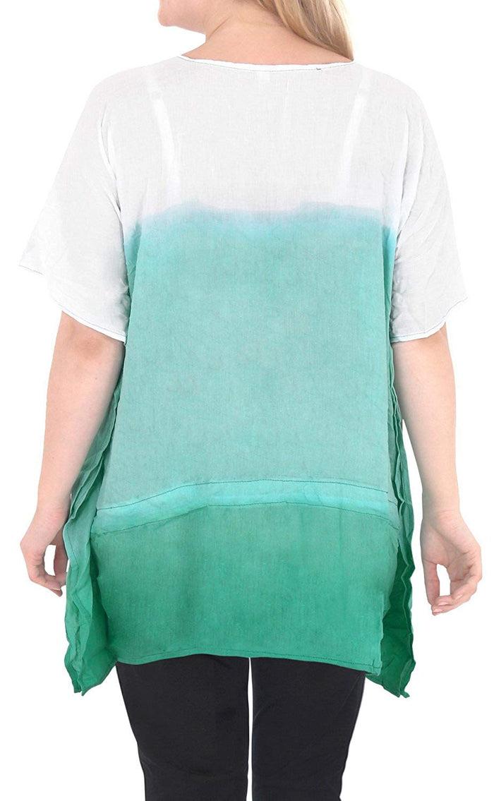 La Leela Casual Loose Fit Plus Kimono Loose Beachwear Women's Casual Top Green 14 - 18