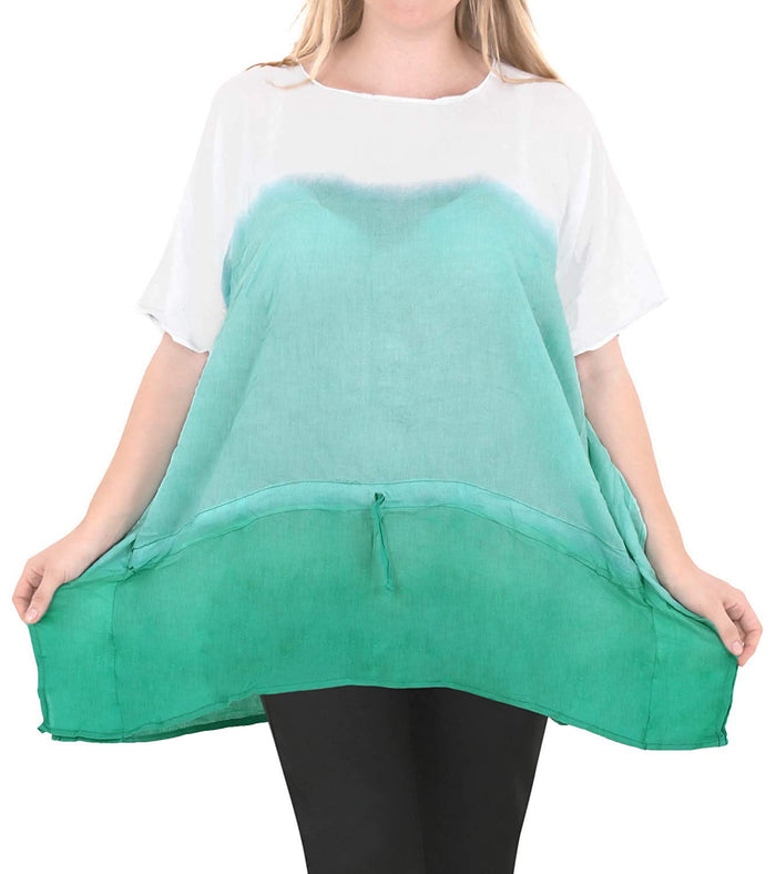 la leela Casual Loose Fit Plus Kimono Loose Beachwear Women's Casual Top Green 14 - 18