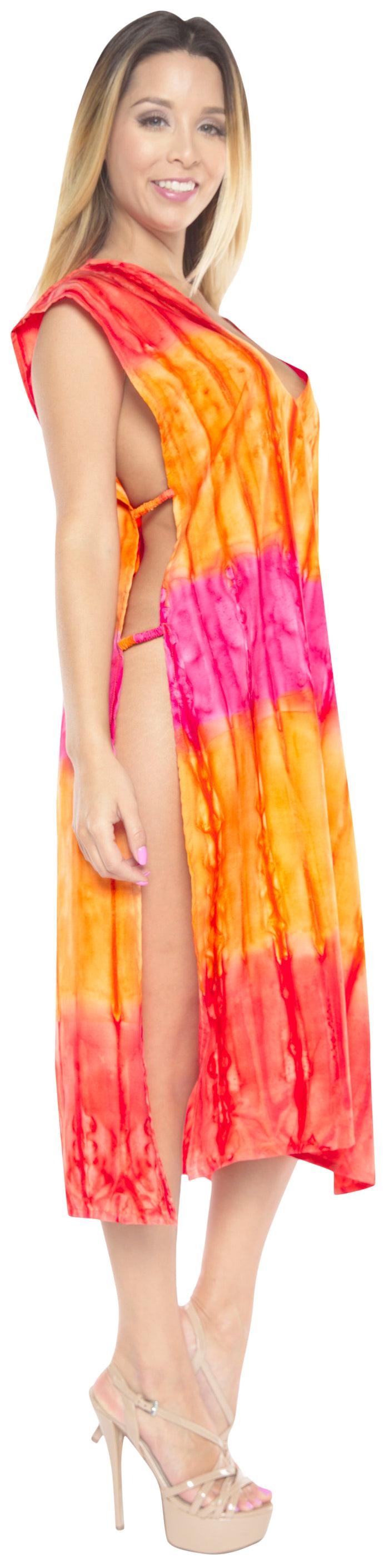 La Leela Cover Up Kaftan Swimsuit Dress Beachwear Women's Bikini Swimwear Coverup TOP Red