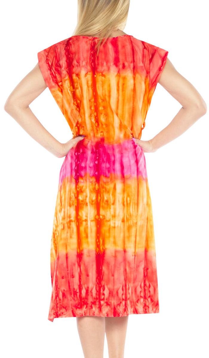 La Leela Cover Up Kaftan Swimsuit Dress Beachwear Women's Bikini Swimwear TOP Blouse Red