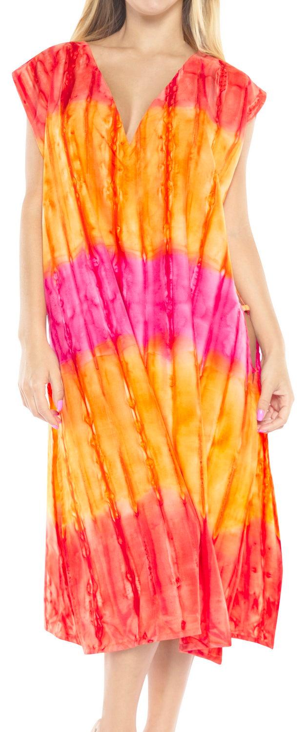 la leela Cover up Kaftan Swimsuit Dress Beachwear Women's Bikini Swimwear TOP Blouse Red