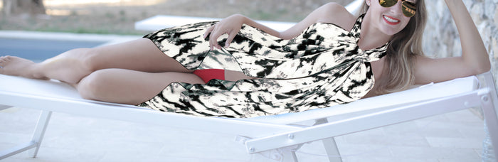 La Leela HAPPY BAY Black Summer Stylish Beach Long Sarong Coverups For Women