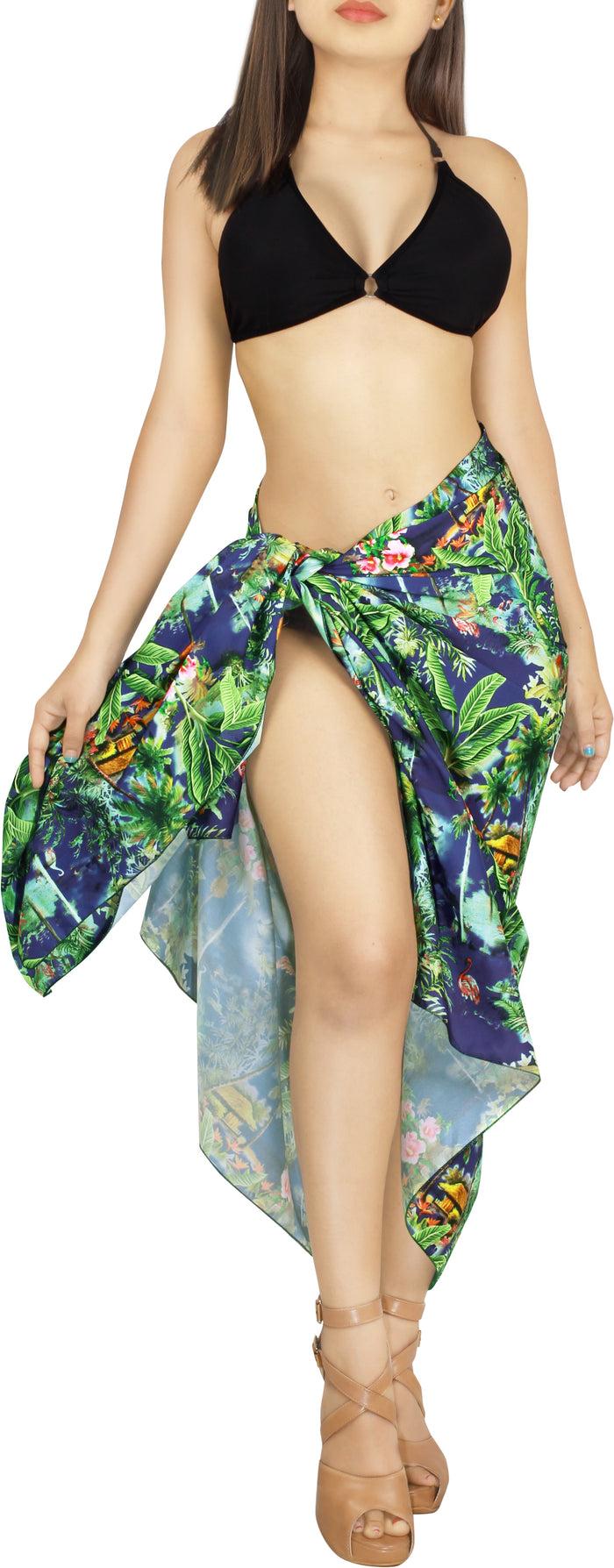 la leela HAPPY BAY Women's Beach Coverup Printed Sarong Swimwear Bikini Wrap ONE SIZE