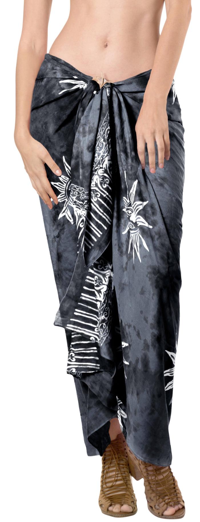 la leela LA LEELA Bathing Towel Beach Womens Sarong Bikini Cover up Tie and dye Black printed la leela LA LEELA Bathing Towel Beach Womens Sarong Bikini Cover up Tie and dye Black printed