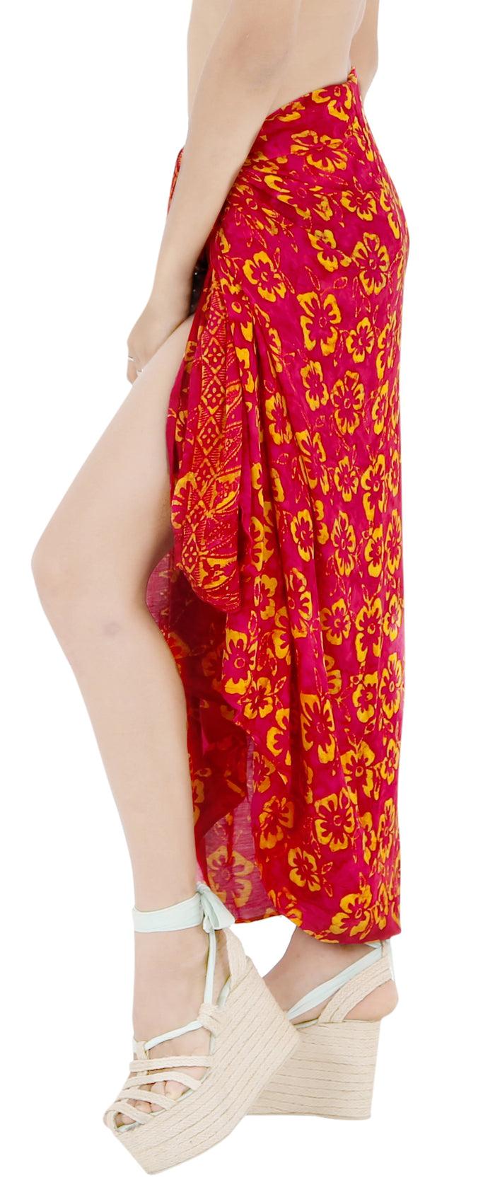 la leela LA LEELA Beach Bikini Cover Up Sarong Bikini Cover up Printed 78"X43" Dark Pink_4412 la leela LA LEELA Beach Bikini Cover Up Sarong Bikini Cover up Printed 78"X43" Dark Pink_4412