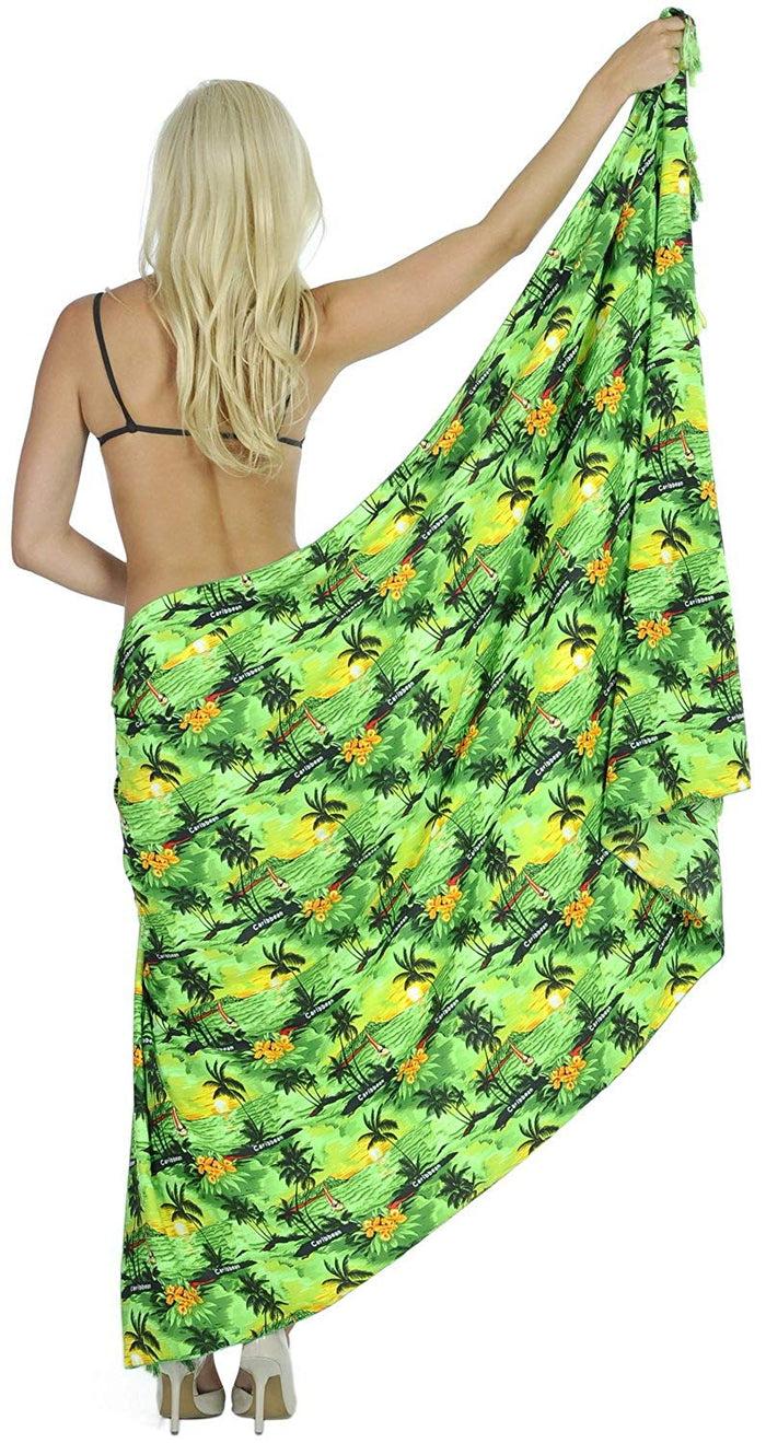 La Leela LA LEELA Beach Bikini Cover Up Wrap Maxi Women Bathing Suit Sarong 24 ONE Size