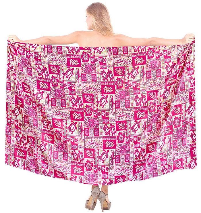 La Leela LA LEELA Beach Bikini Cover Up Wrap Maxi Women Bathing Suit Sarong 19 ONE Size