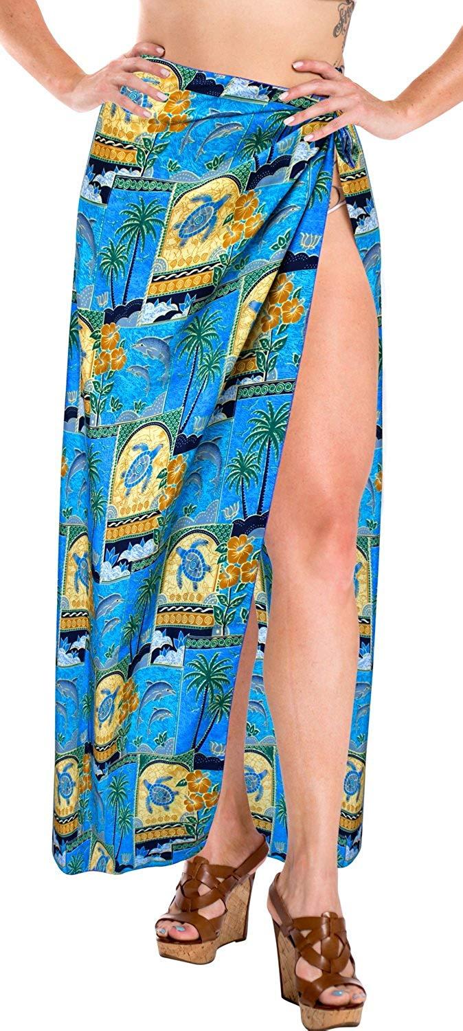 la leela LA LEELA Beach Bikini Cover up Wrap Maxi Women Bathing Suit Sarong 19 ONE Size