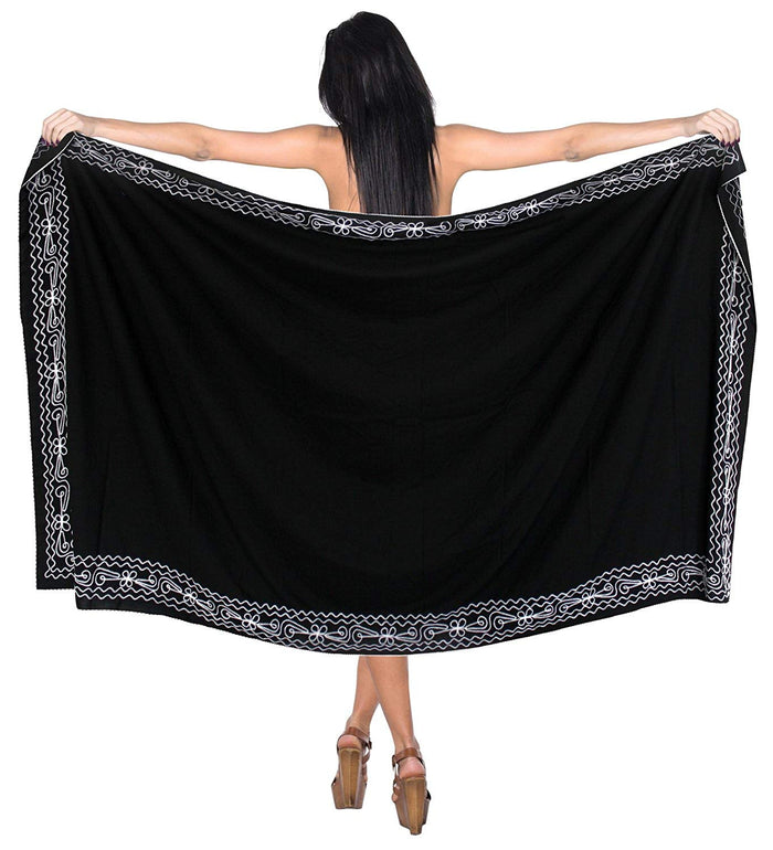 La Leela LA LEELA Beach Bikini Cover Up Wrap Women Bathing Suit Sarong Solid ONE Size