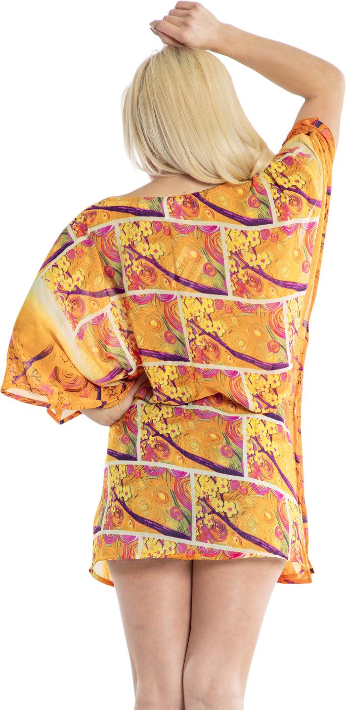 La Leela LA LEELA Beach Cover Up Kimono Swimwear Swimsuit For Women Orange_Y656 OSFM 16-2