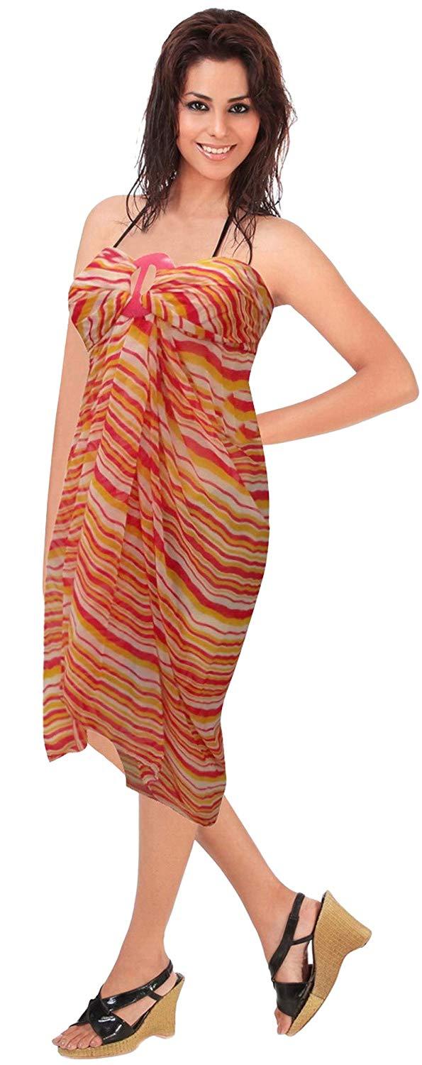 La Leela LA LEELA Beachwear Bikini Cover Up Bathing Suit Wrap Pareo Women 13 ONE Size