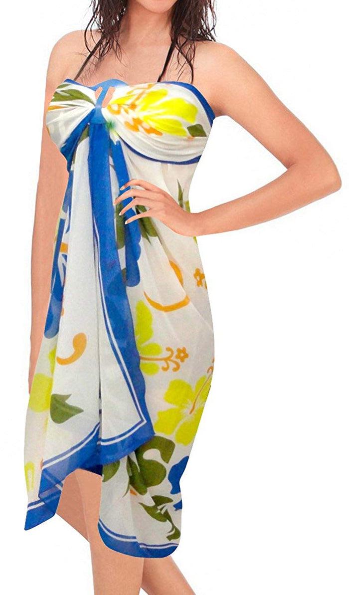 La Leela LA LEELA Beachwear Bikini Cover Up Bathing Suit Wrap Pareo Women 13 ONE Size