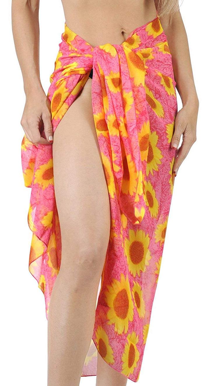 La Leela LA LEELA Beachwear Bikini Cover Up Bathing Suit Wrap Pareo Women 19 ONE Size