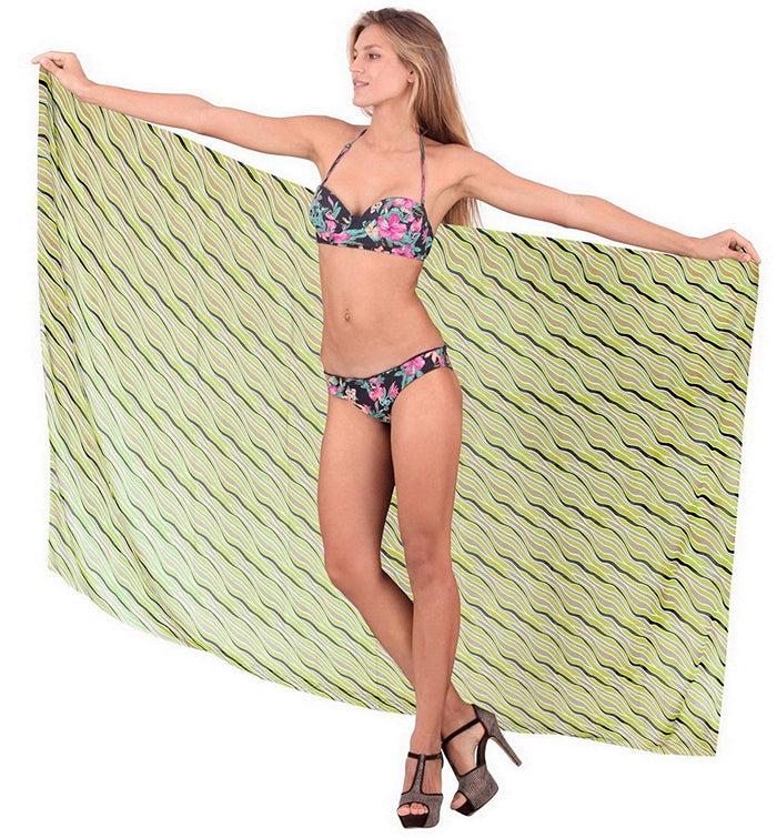 La Leela LA LEELA Beachwear Bikini Cover Up Bathing Suit Wrap Pareo Women 19 ONE Size