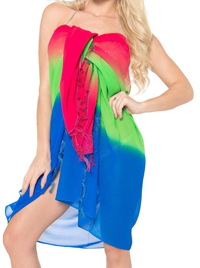 La Leela LA LEELA Beachwear Bikini Cover Up Bathing Suit Wrap Pareo Women 24 ONE Size