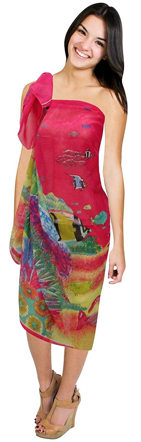 La Leela LA LEELA Beachwear Bikini Cover Up Bathing Suit Wrap Pareo Women 11 ONE Size