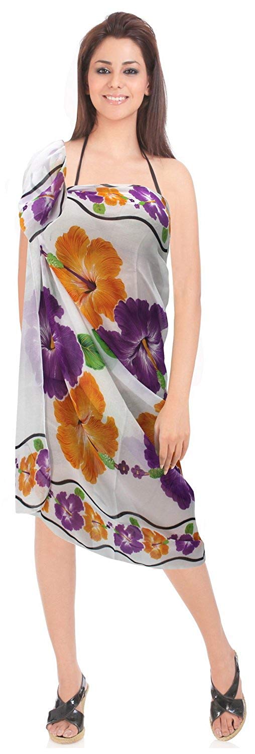 La Leela LA LEELA Beachwear Bikini Cover Up Bathing Suit Wrap Pareo Women 11 ONE Size